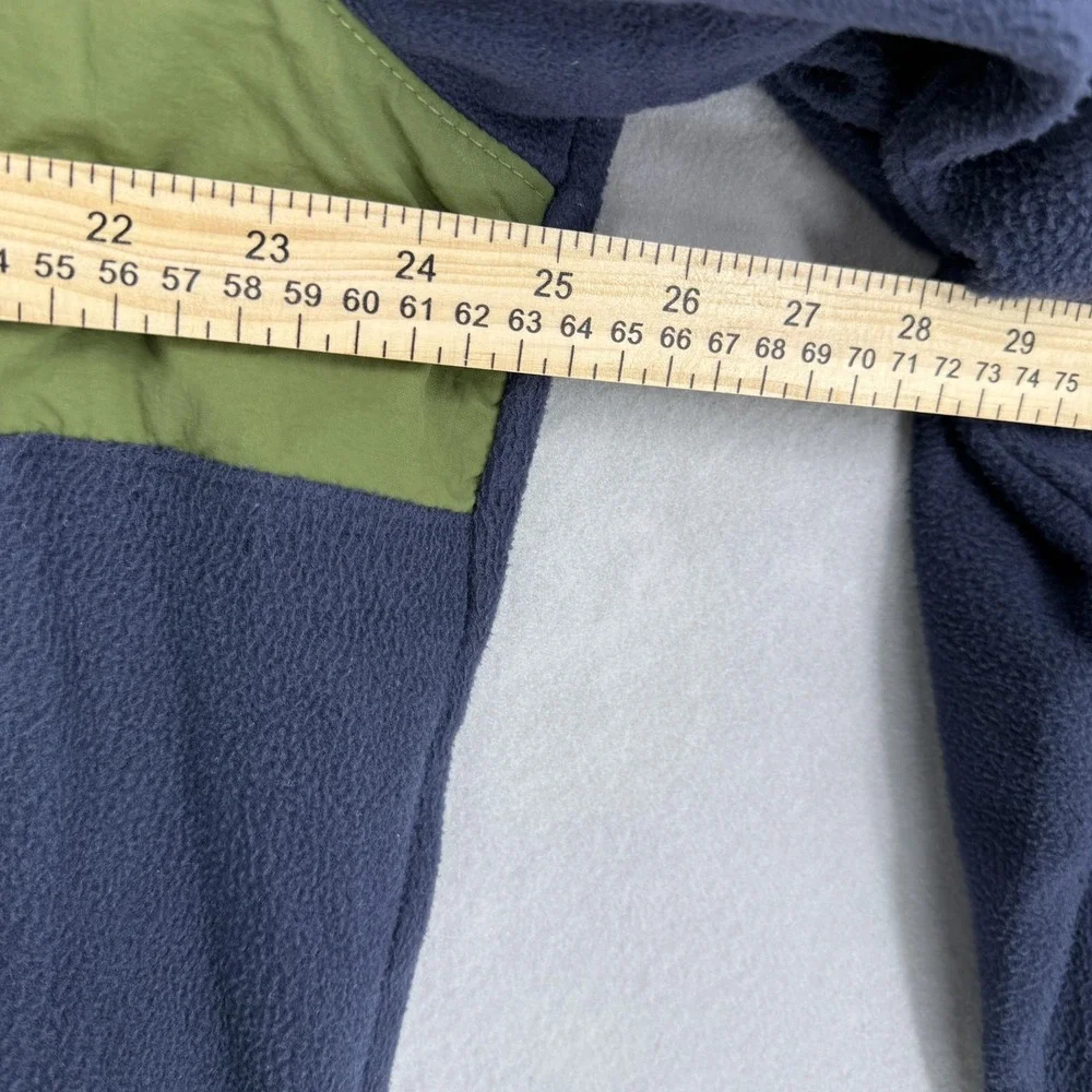 The North Face Fleece Pullover Men XL Green Navy Blue Quarter Zip‎ Colorblock